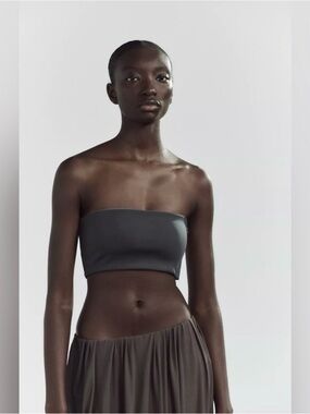 NWT Zara Zipper Bandeau Top